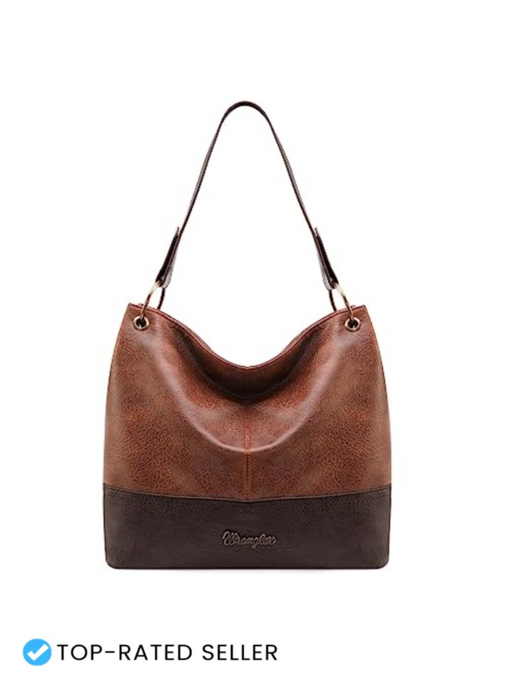 Vegan Leather Hobo Bag Wide Strap Shoulder Purse Zip Closure